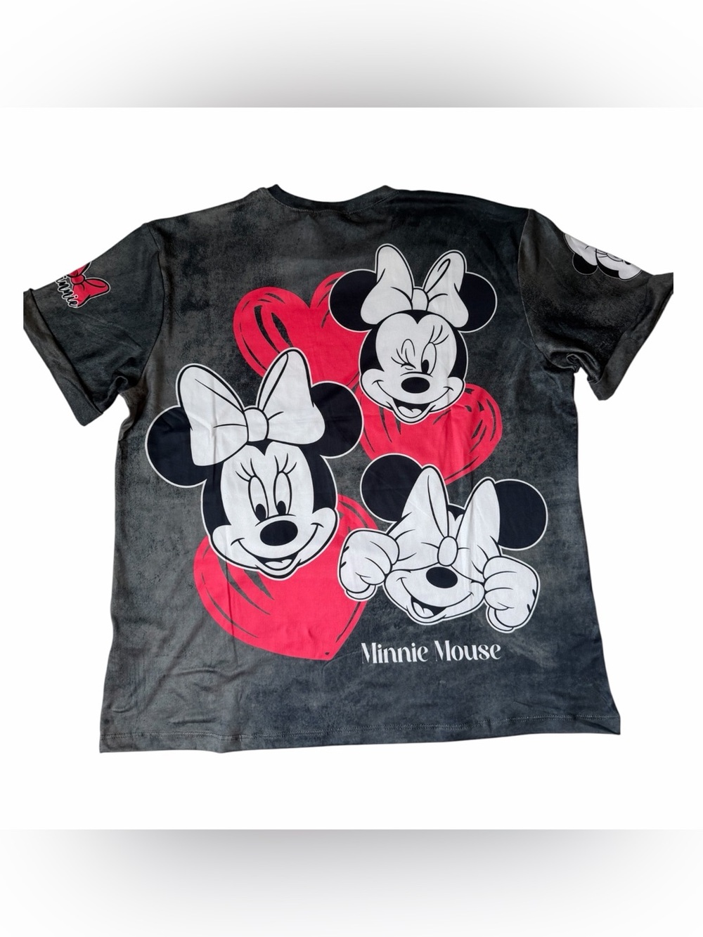 Disney Minnie Mouse Black Tee with Red Bow Graphic - Picture 4 of 7